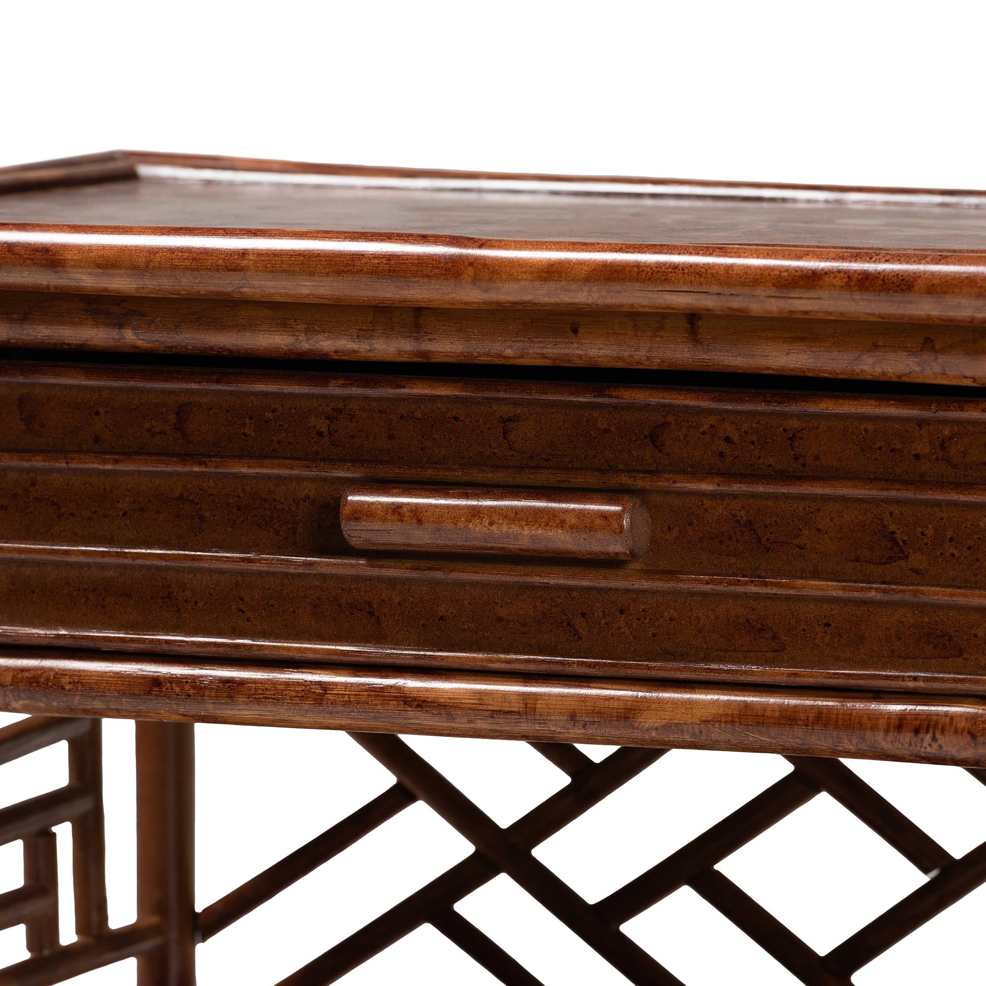 Bali & Pari Daemyn Marbled Tortoise Rattan Nightstand