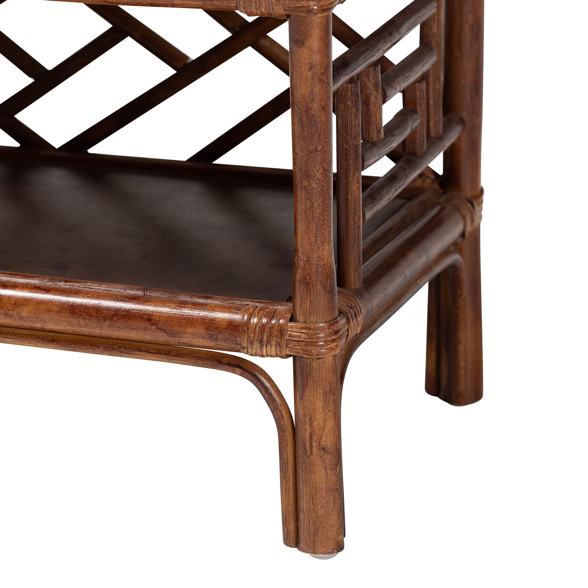 Bali & Pari Daemyn Marbled Tortoise Rattan Nightstand