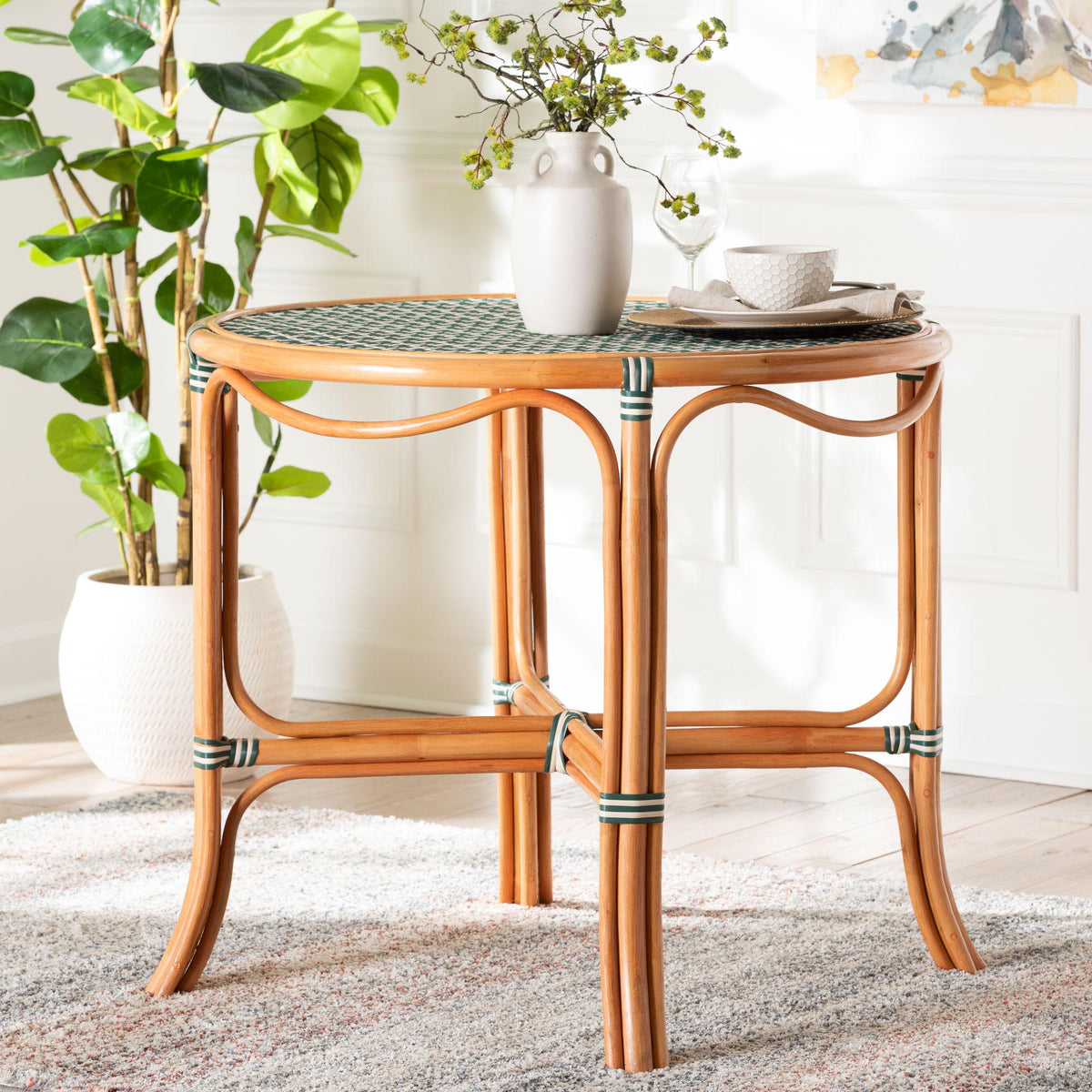 Bali & Pari Mattie Rattan Round Bistro Dining Table