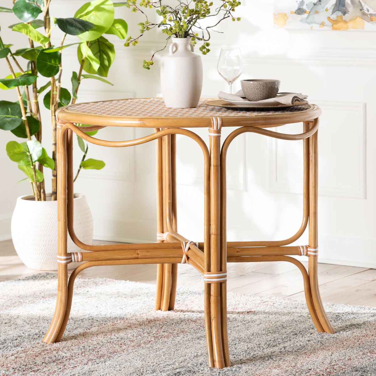 Bali & Pari Mattie Rattan Round Bistro Dining Table