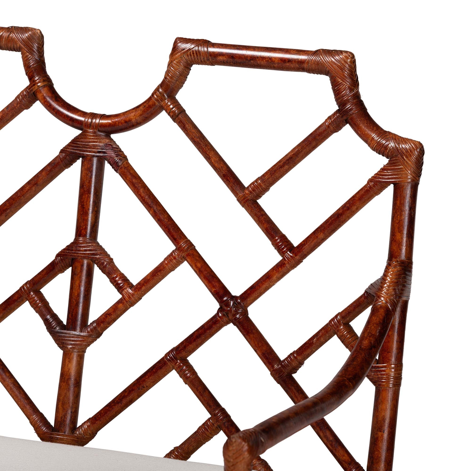 Bali & Pari Aella Marbled Tortoise Rattan Loveseat Bench