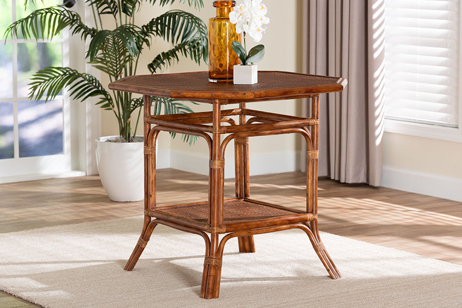 Bali & Pari Jayanti Marbled Tortoise Rattan Dining Table