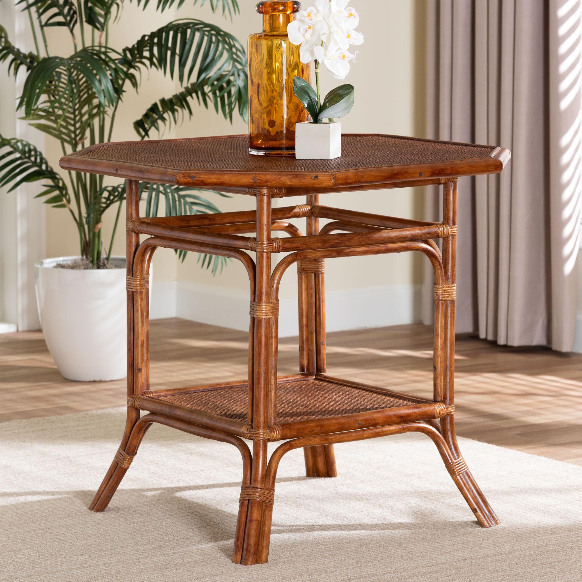 Bali & Pari Jayanti Marbled Tortoise Rattan Dining Table