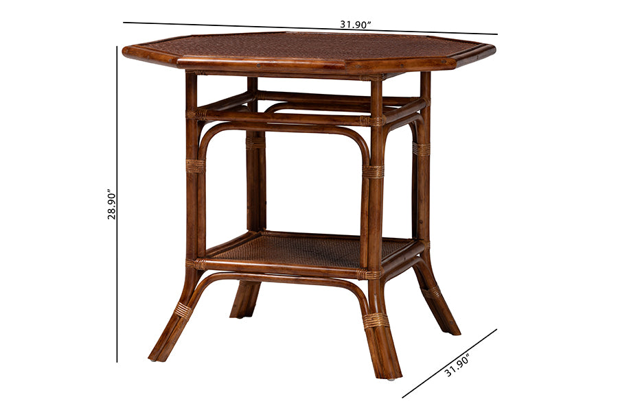 Bali & Pari Jayanti Marbled Tortoise Rattan Dining Table