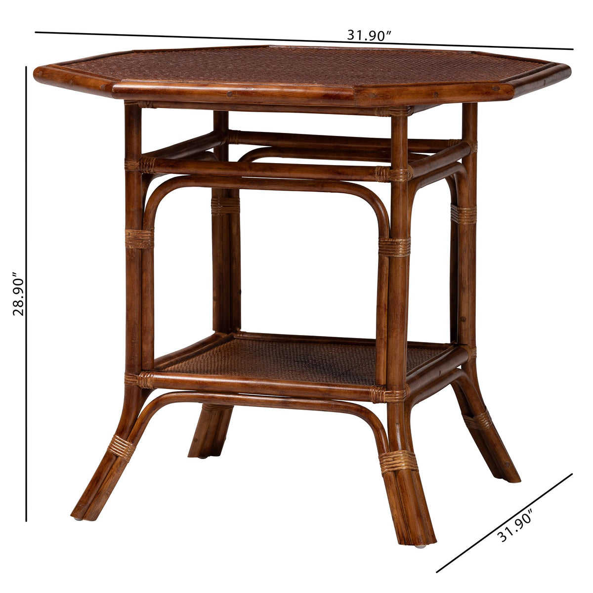 Bali & Pari Jayanti Marbled Tortoise Rattan Dining Table