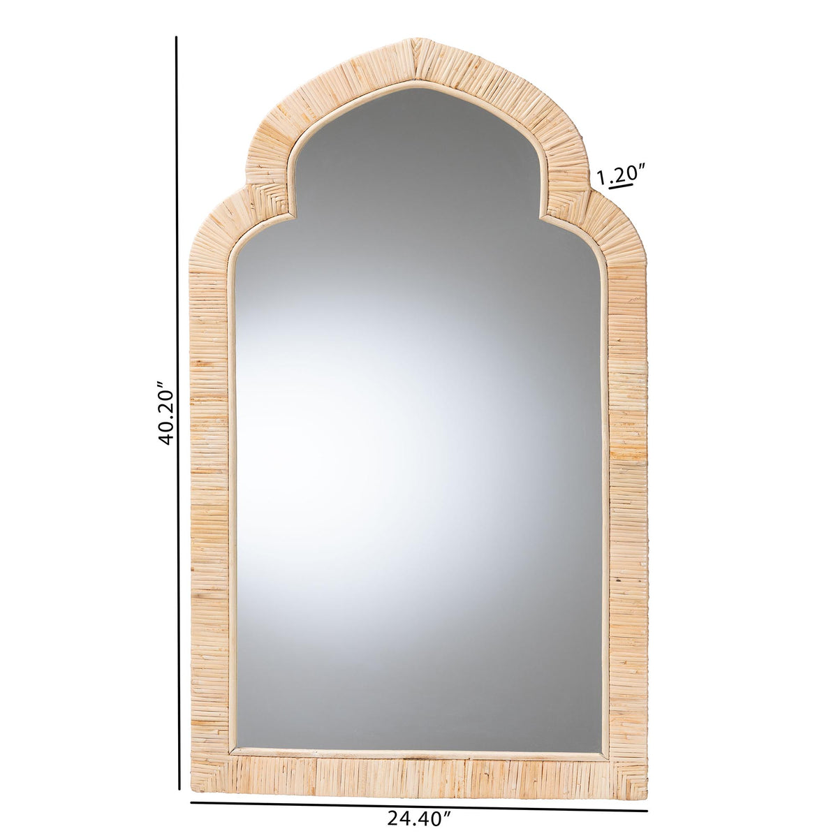 Bali & Pari Plautilla Rattan Arched Wall Mirror