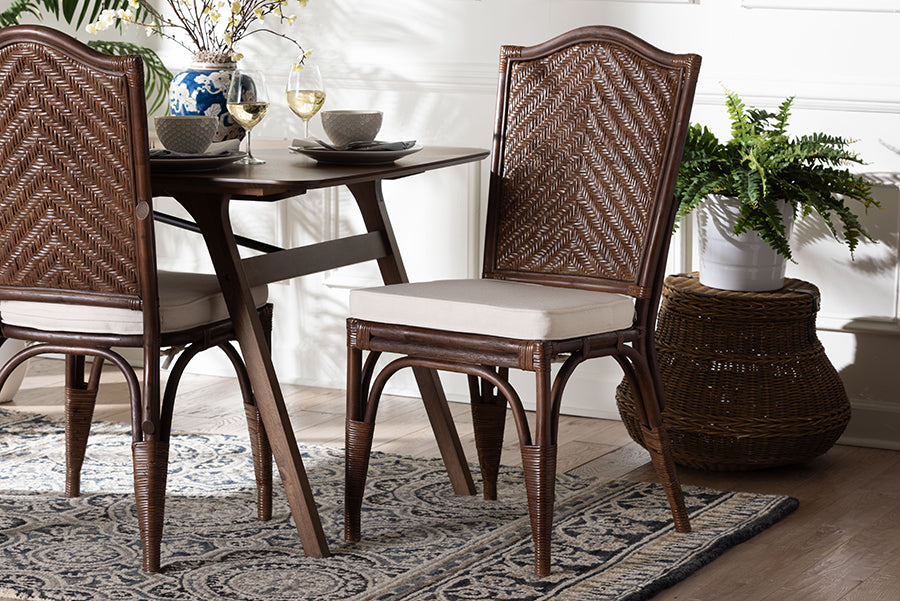 Bali & Pari Mahdis Rattan 2-Piece Dining Chair Set