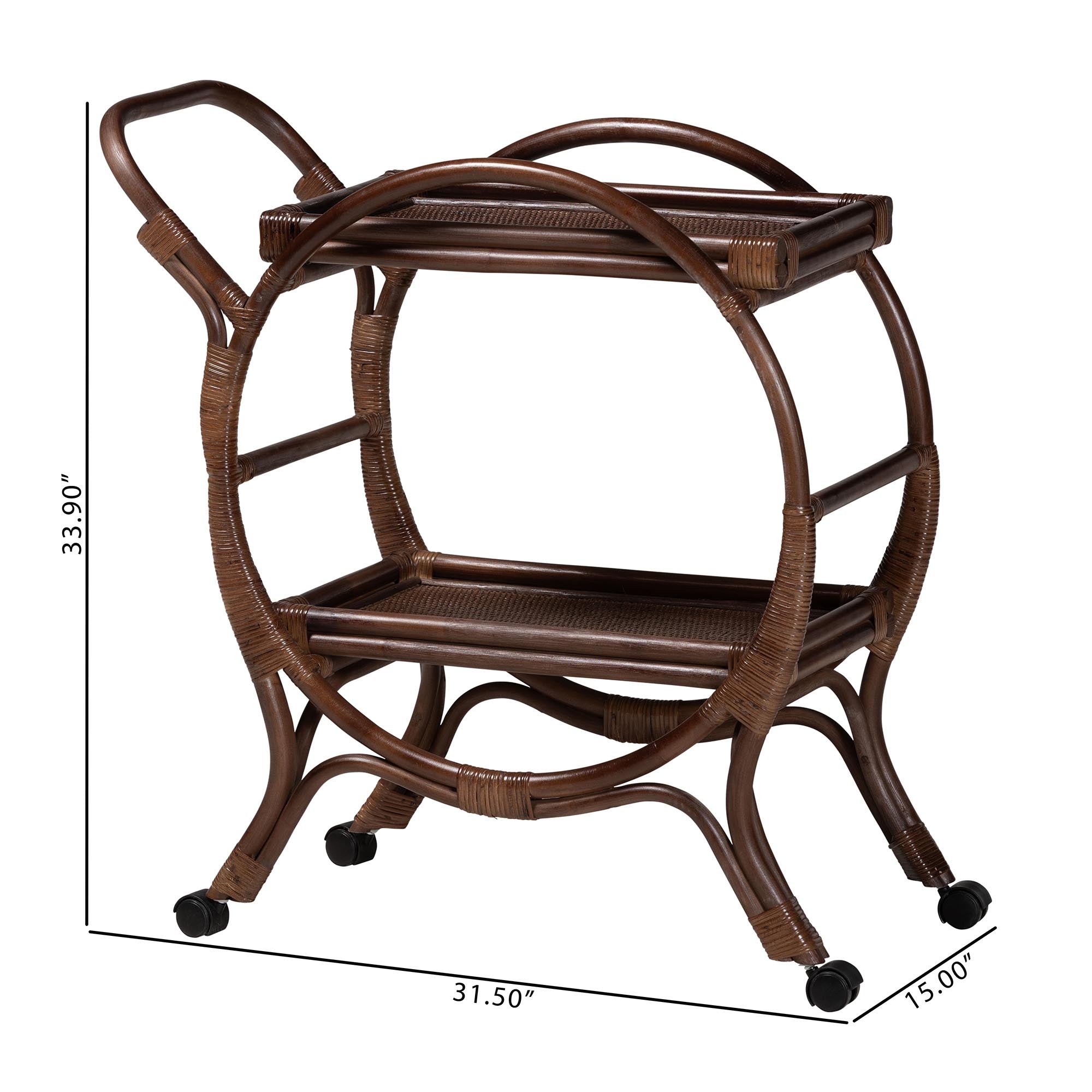 Bali & Pari Selah Rattan Kitchen Cart