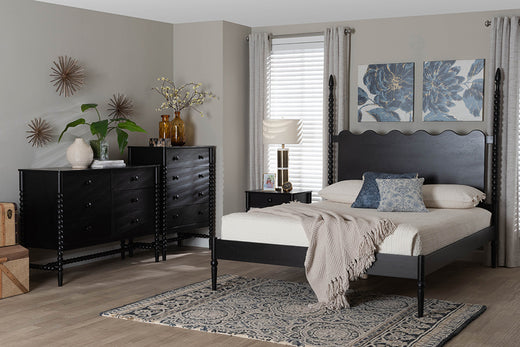 Brantley Spindle 4-Piece Bedroom Set 1-Drawer Nightstand