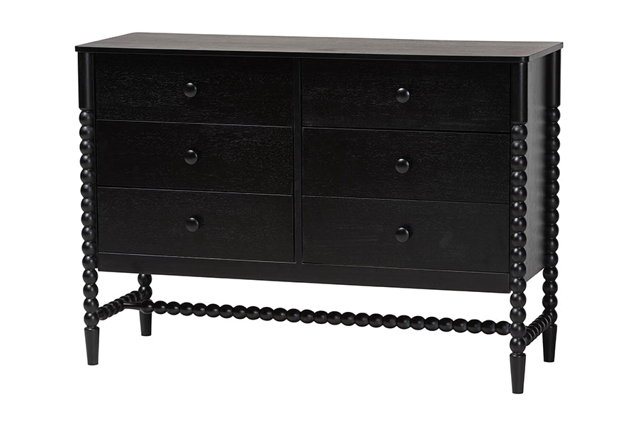 Brantley Spindle Dresser 6-Drawer Horizontal Storage Cabinet