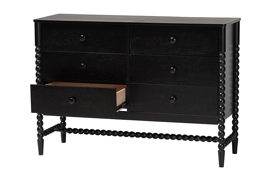 Brantley Spindle Dresser 6-Drawer Horizontal Storage Cabinet