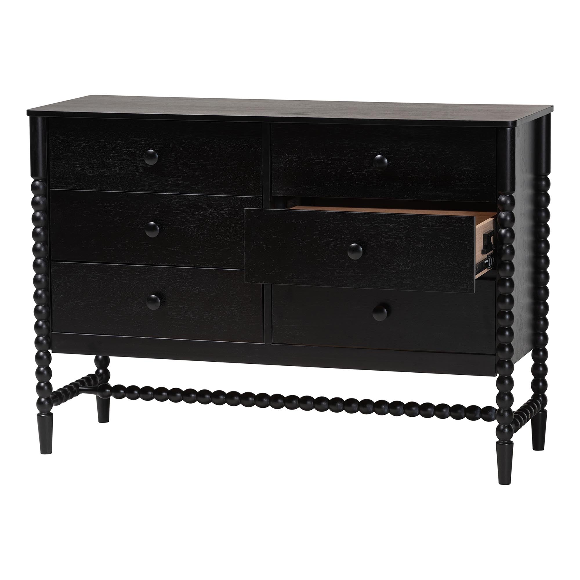 Brantley Spindle Dresser 6-Drawer Horizontal Storage Cabinet