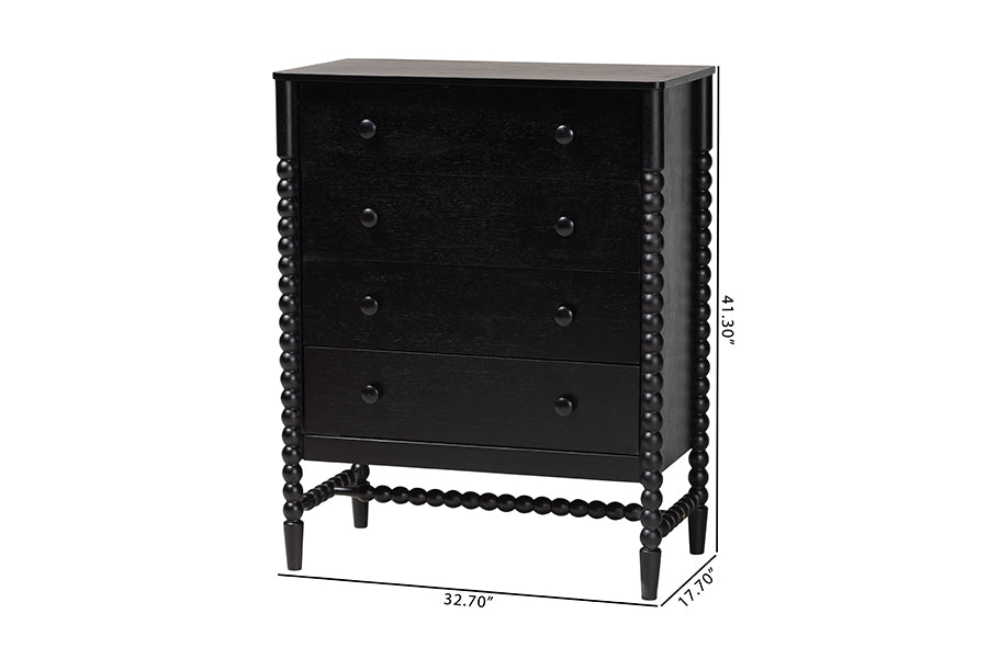 Brantley Spindle Chest 4-Drawer Vertical Storage Cabinet