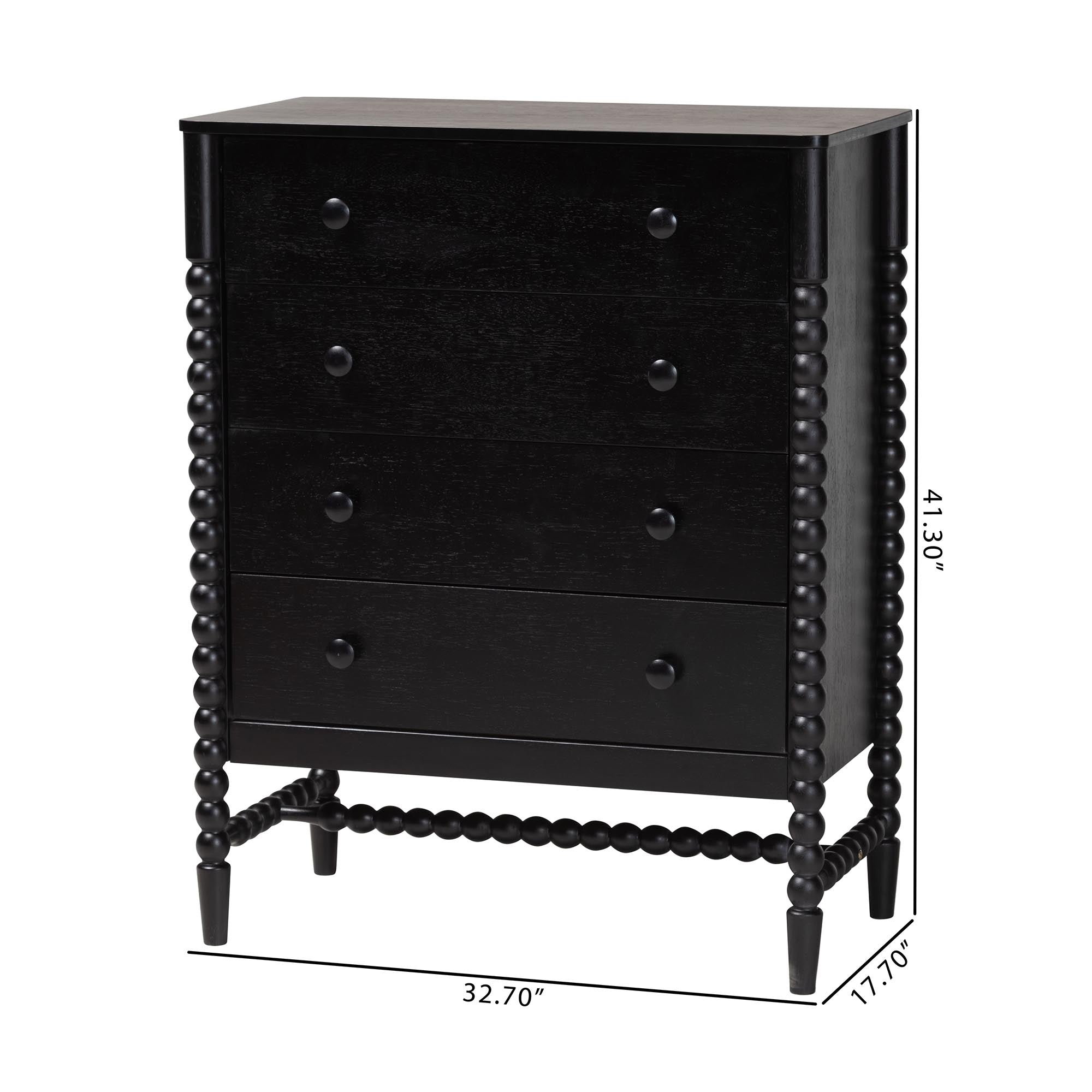 Brantley Spindle Chest 4-Drawer Vertical Storage Cabinet