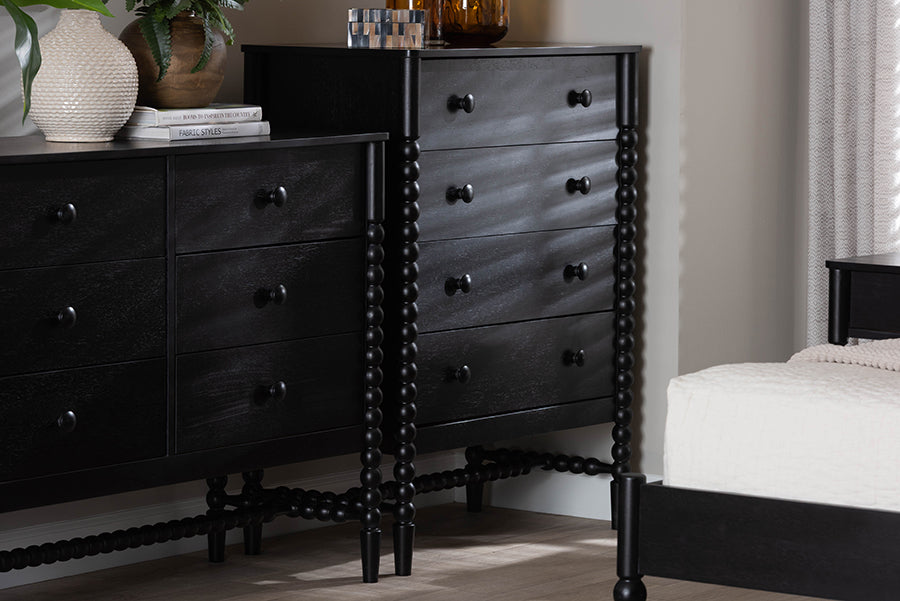 Brantley Spindle Chest 4-Drawer Vertical Storage Cabinet