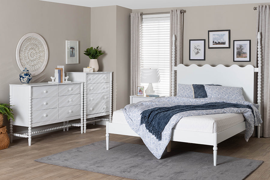 Brantley Spindle 4-Piece Bedroom Set 1-Drawer Nightstand