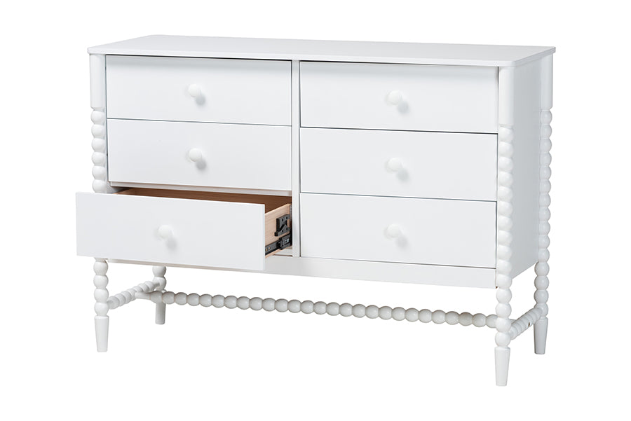 Brantley Spindle Dresser 6-Drawer Horizontal Storage Cabinet