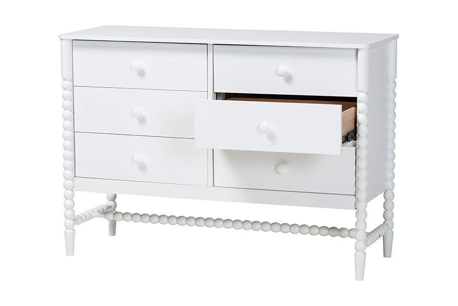 Brantley Spindle Dresser 6-Drawer Horizontal Storage Cabinet