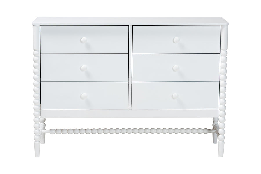 Brantley Spindle Dresser 6-Drawer Horizontal Storage Cabinet