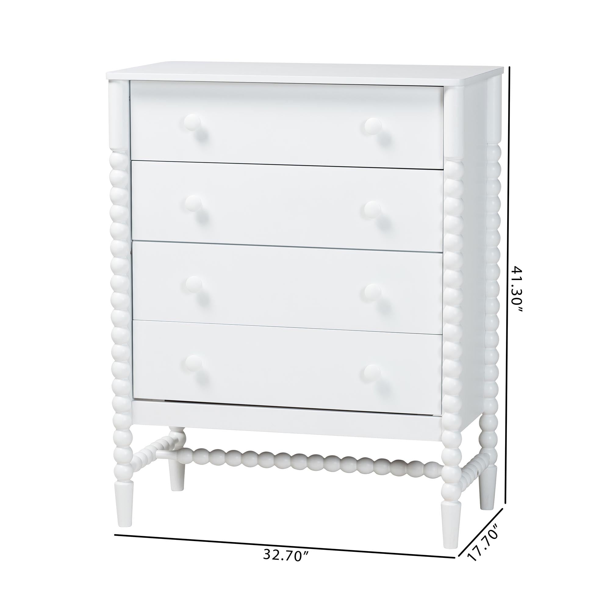 Brantley Spindle Chest 4-Drawer Vertical Storage Cabinet