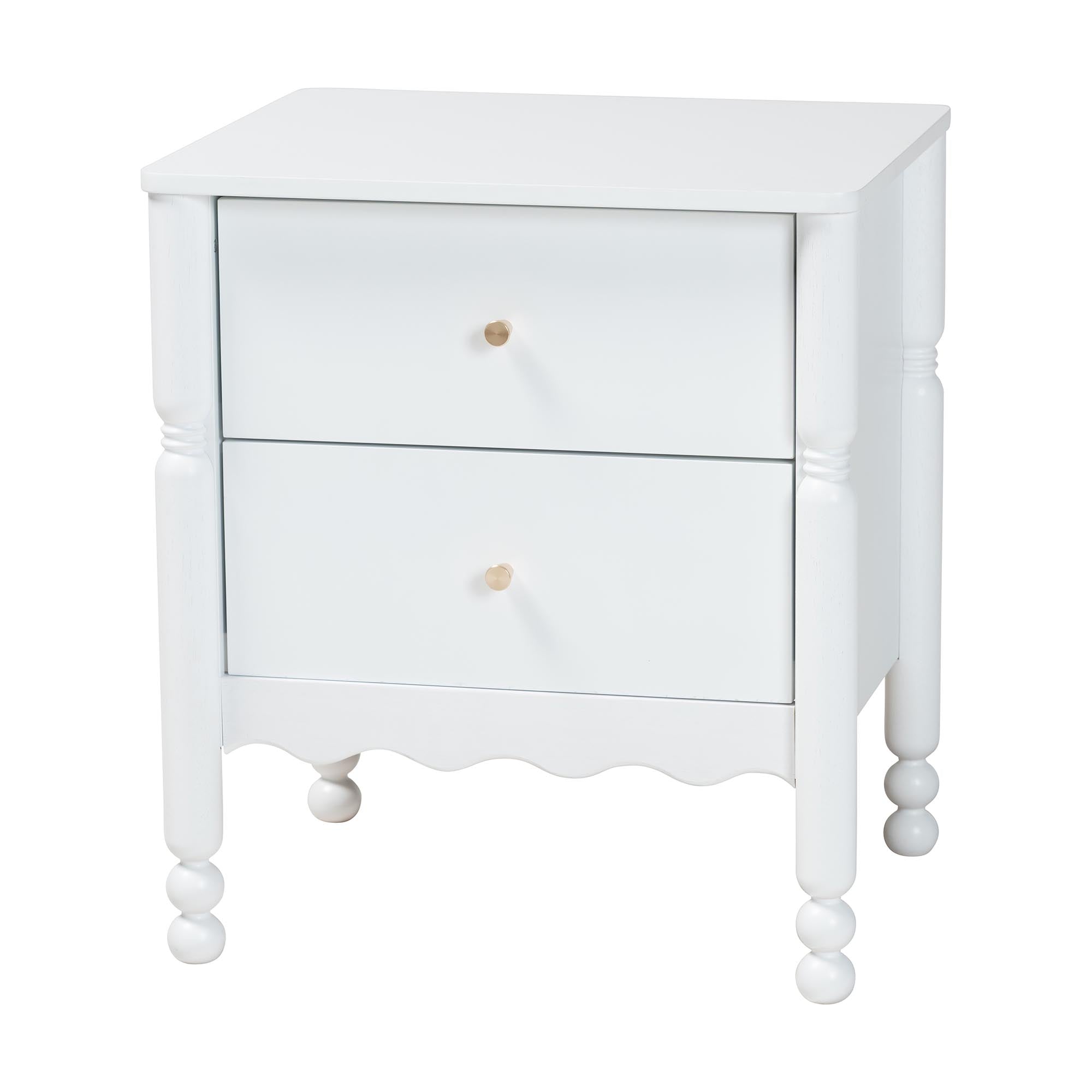 Hoffman 4-Piece Scalloped Bedroom Set 2-Drawer Nightstand