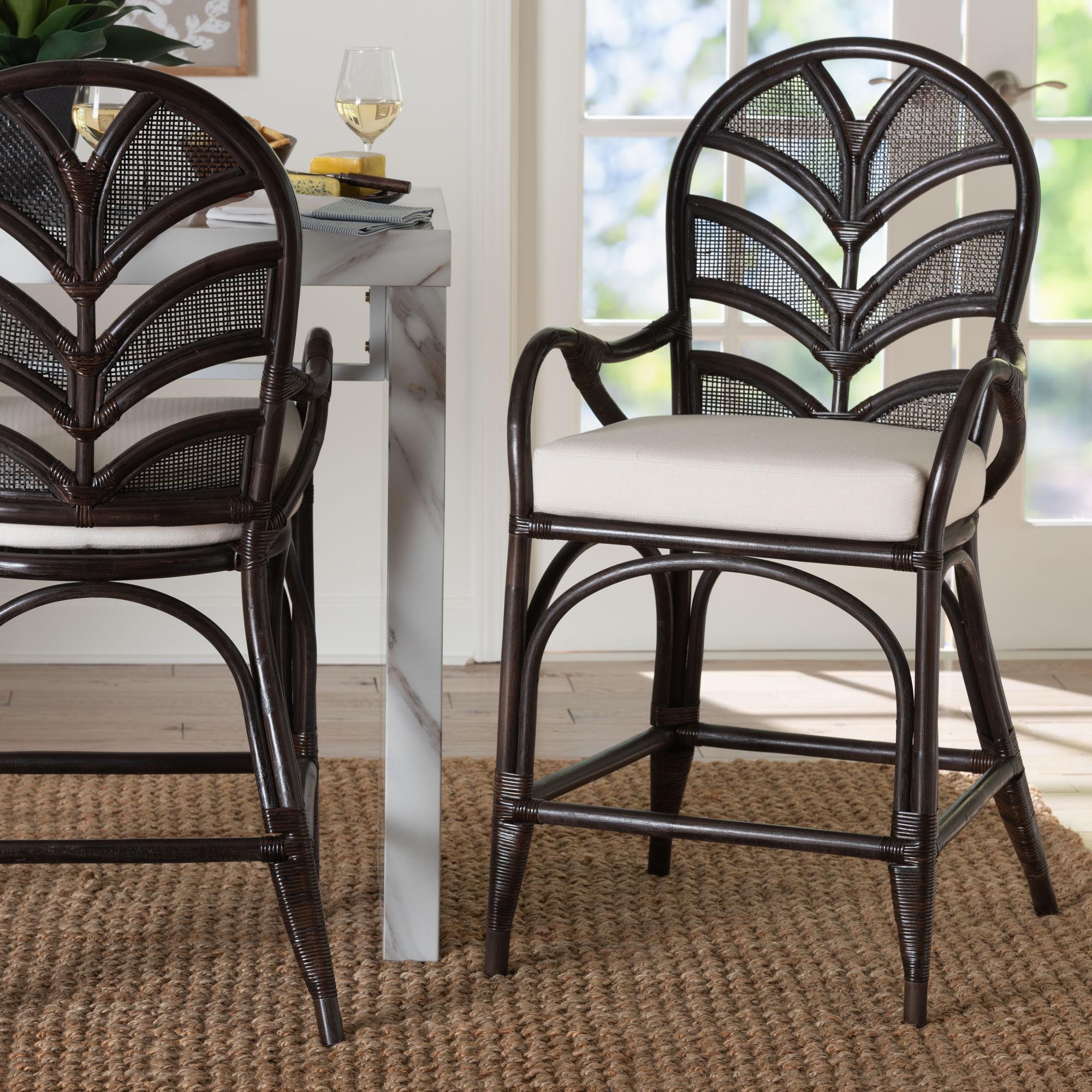 Bali & Pari Niven Rattan Counter Stool