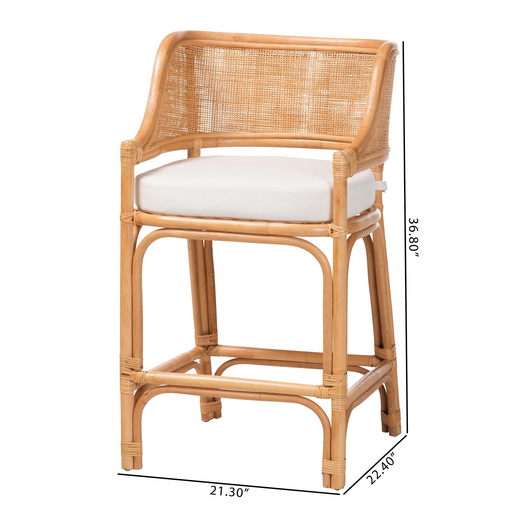 Bali & Pari Ottis Rattan Counter Stool