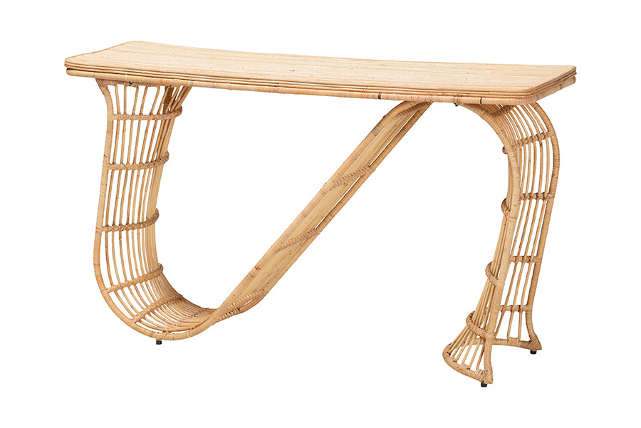 Bali & Pari Araceli Rattan S-Curve Console Table