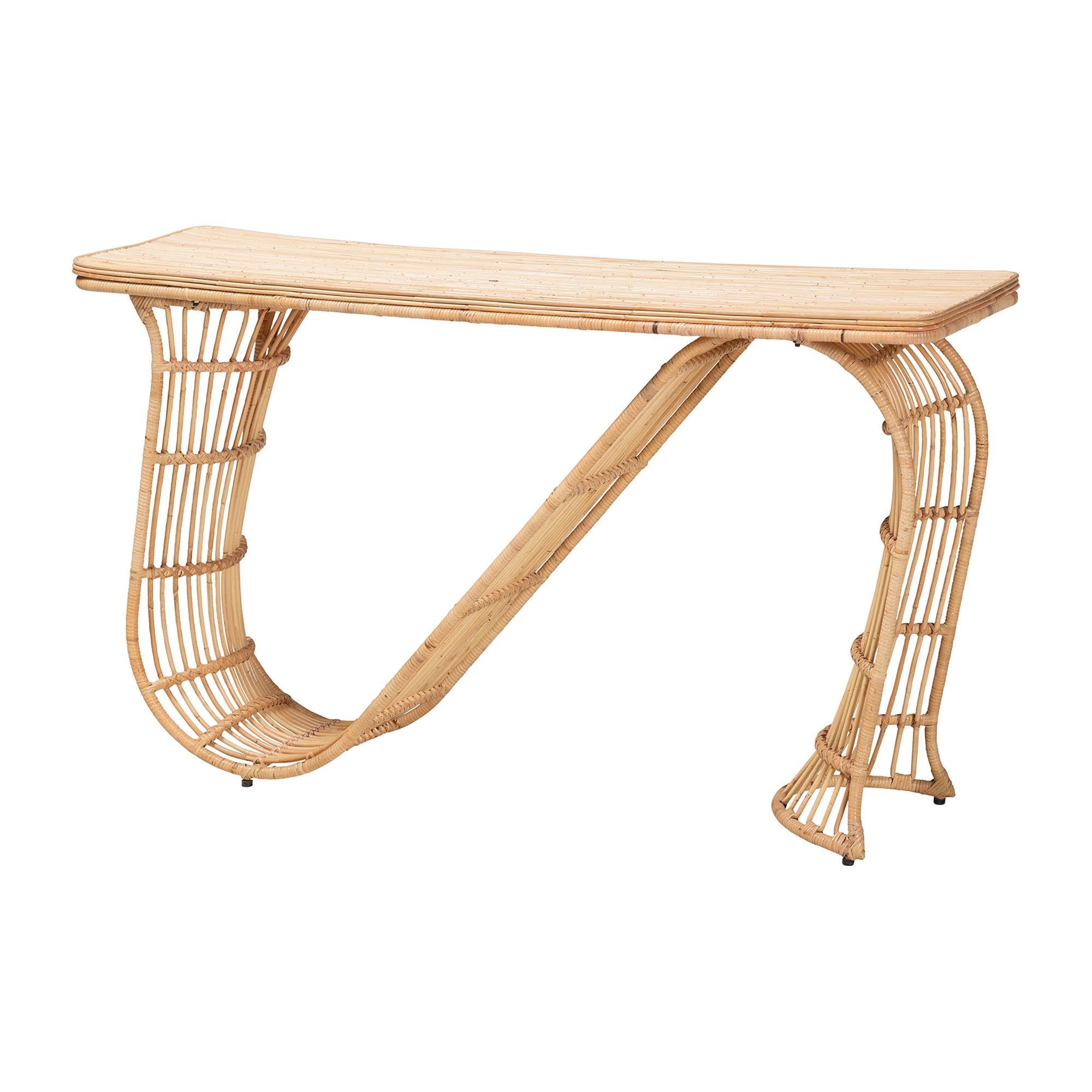 Bali & Pari Araceli Rattan S-Curve Console Table