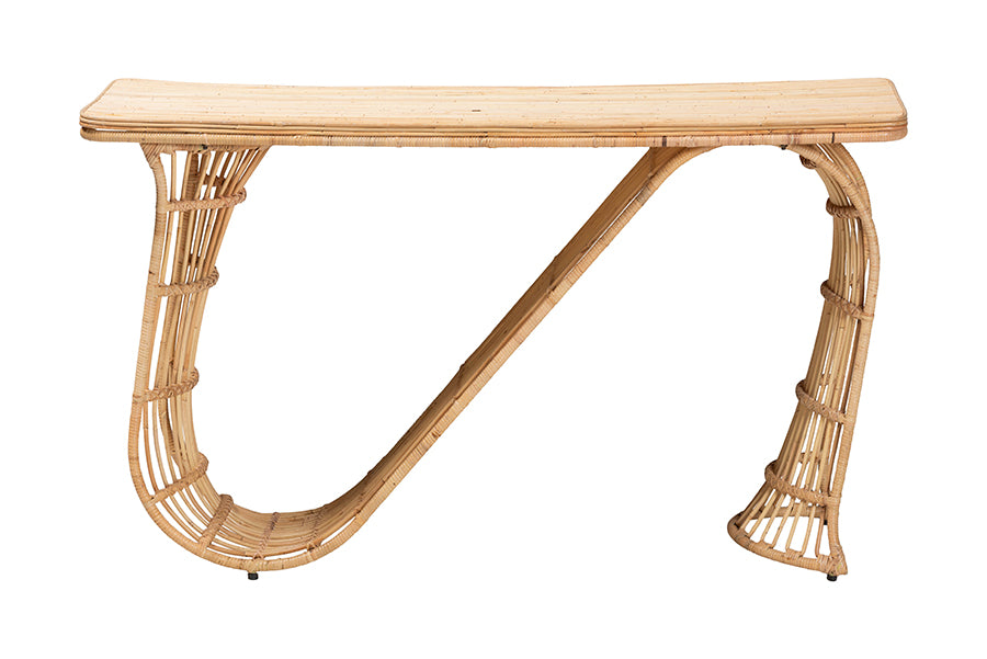 Bali & Pari Araceli Rattan S-Curve Console Table