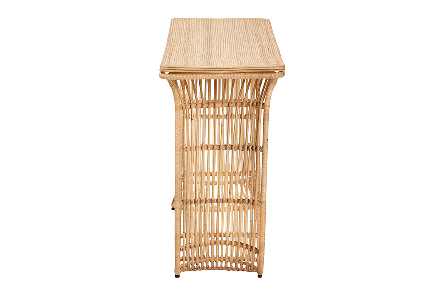 Bali & Pari Araceli Rattan S-Curve Console Table