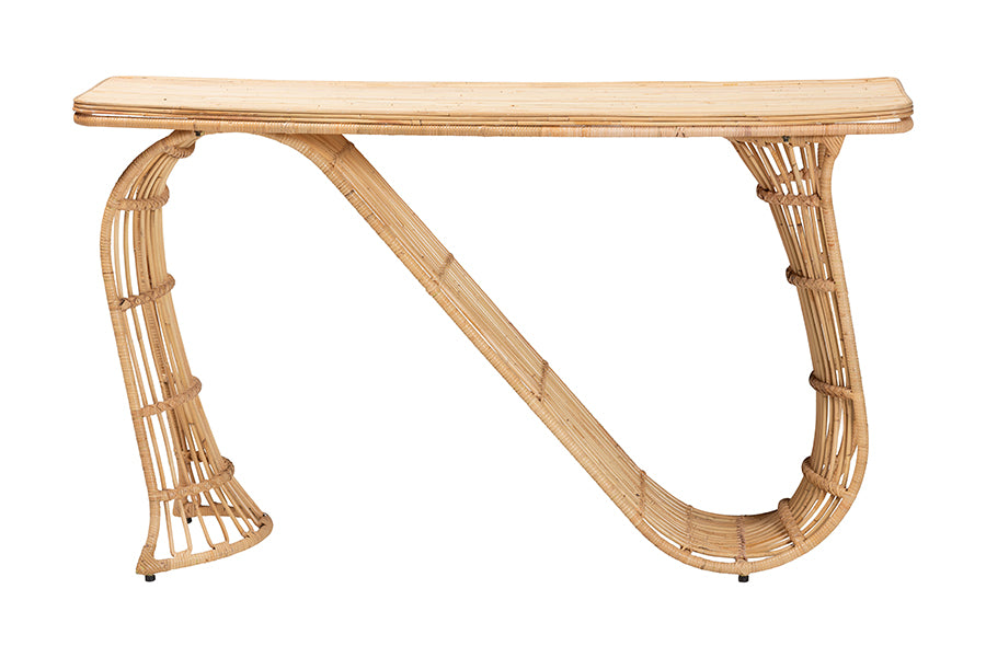 Bali & Pari Araceli Rattan S-Curve Console Table