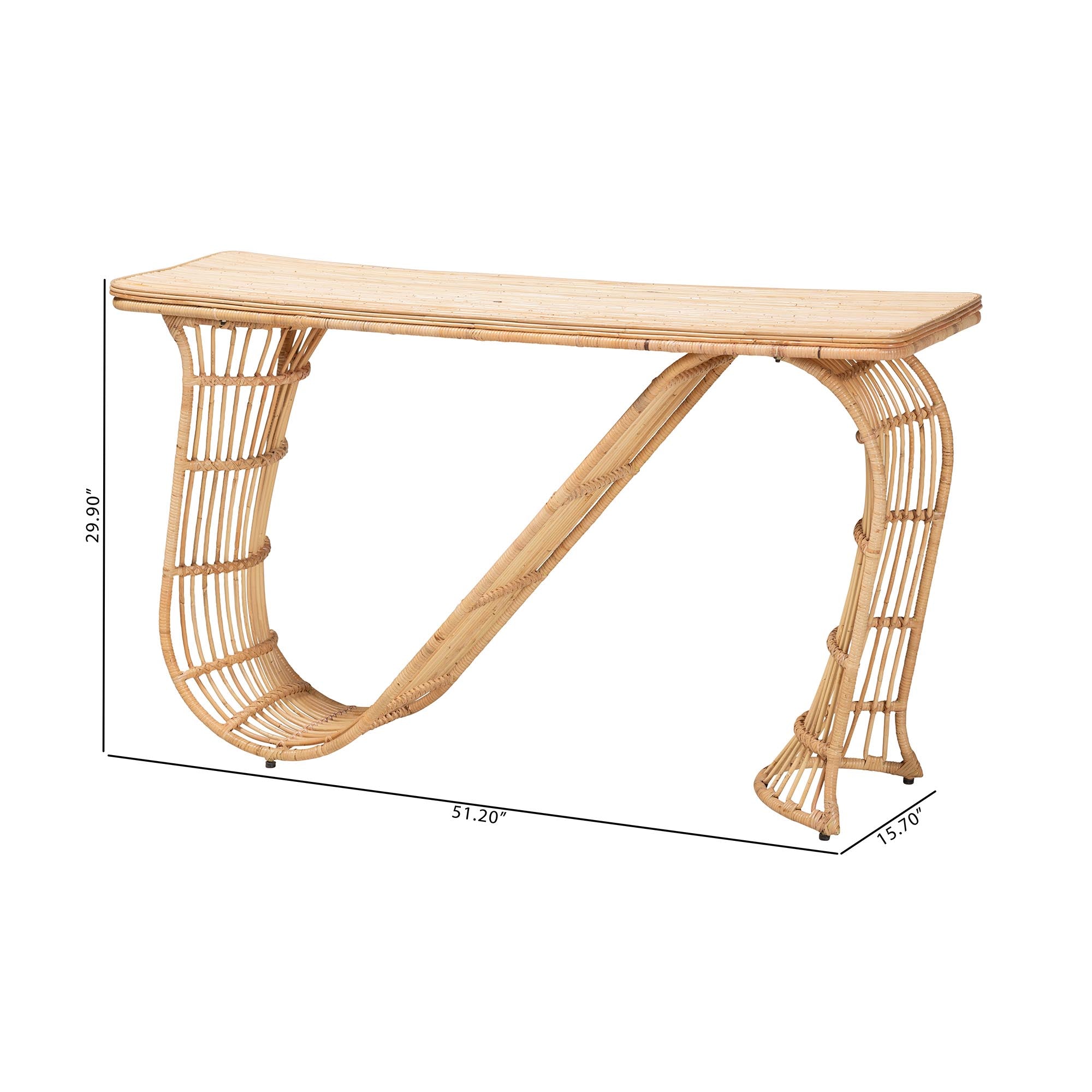 Bali & Pari Araceli Rattan S-Curve Console Table