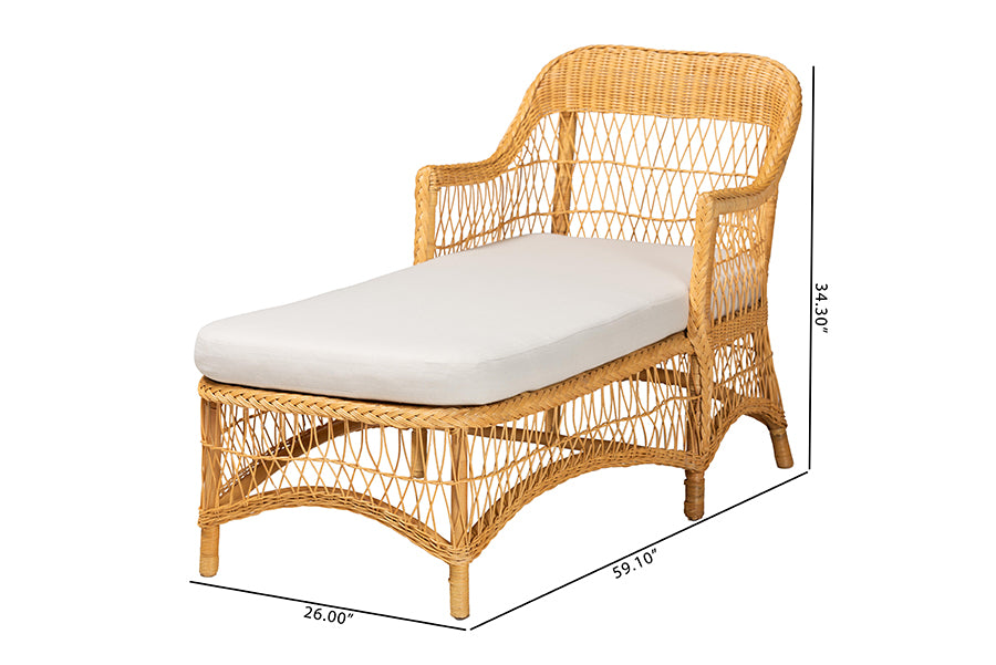 Bali & Pari Bruno Rattan Chaise Lounge Chair