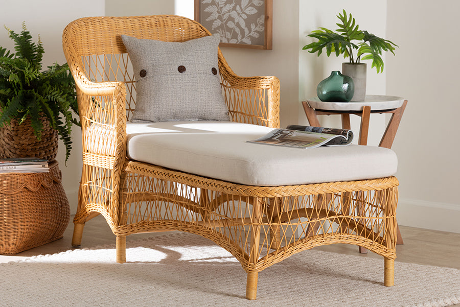 Bali & Pari Bruno Rattan Chaise Lounge Chair