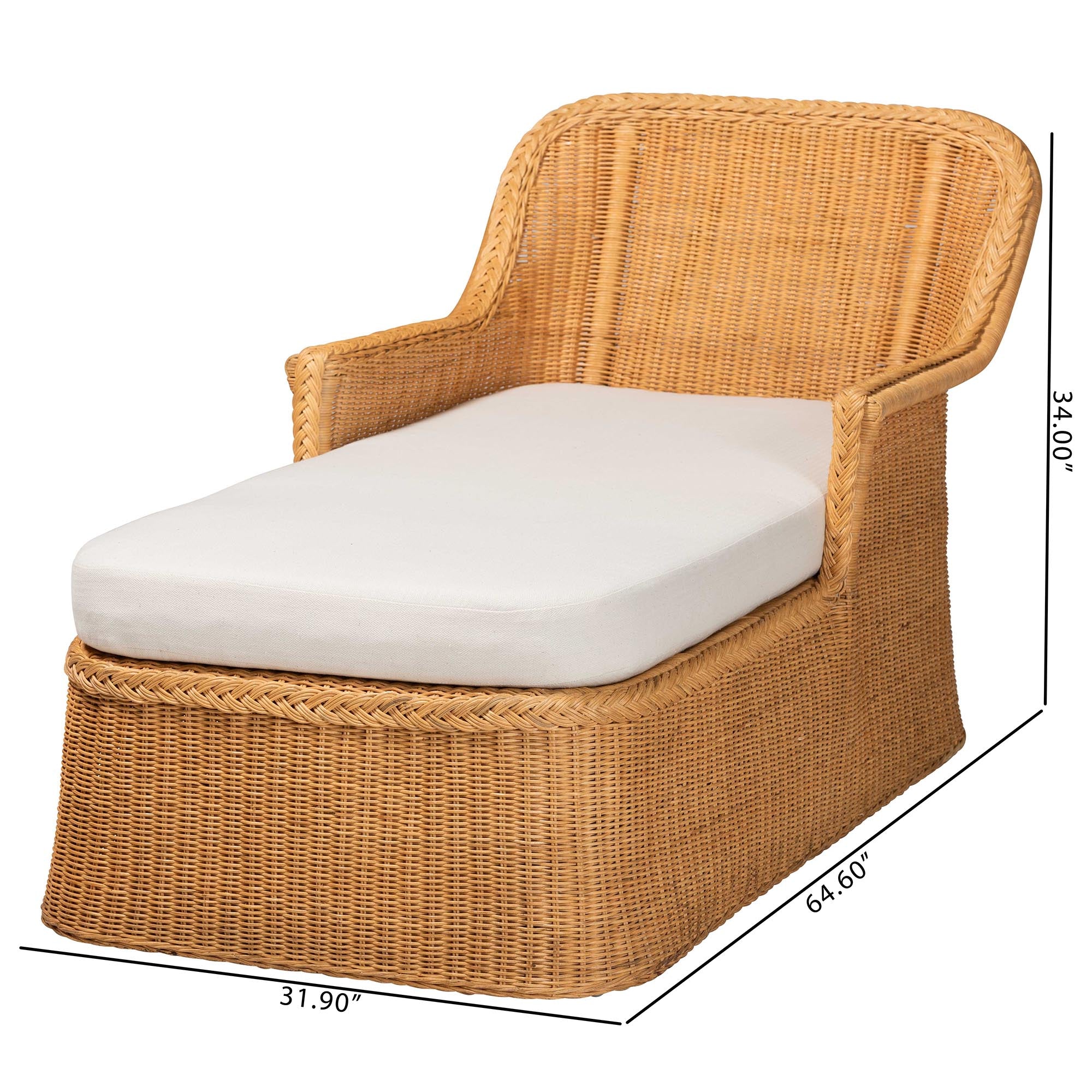 Bali & Pari Cesar Rattan Chaise Lounge Chair