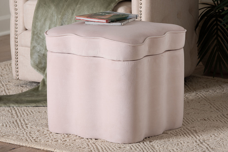 Paulina Velvet Storage Ottoman