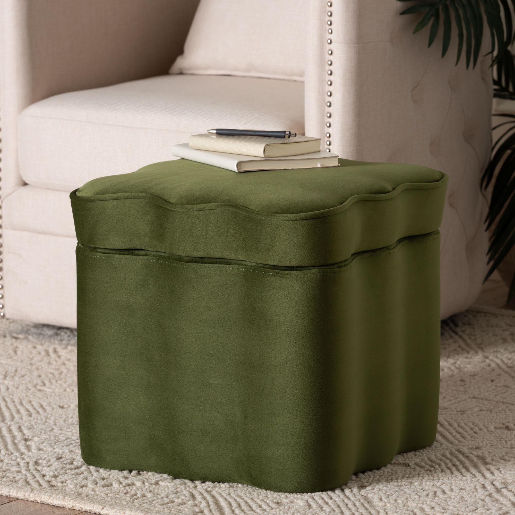 Paulina Velvet Storage Ottoman