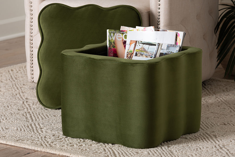 Paulina Velvet Storage Ottoman