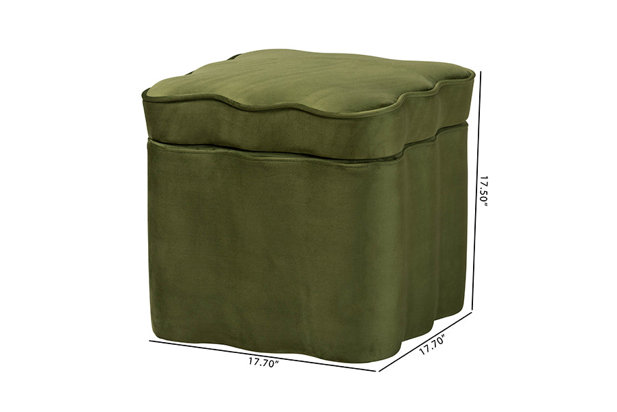 Paulina Velvet Storage Ottoman