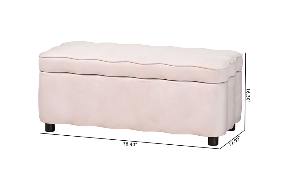 Paulina Velvet Storage Bench