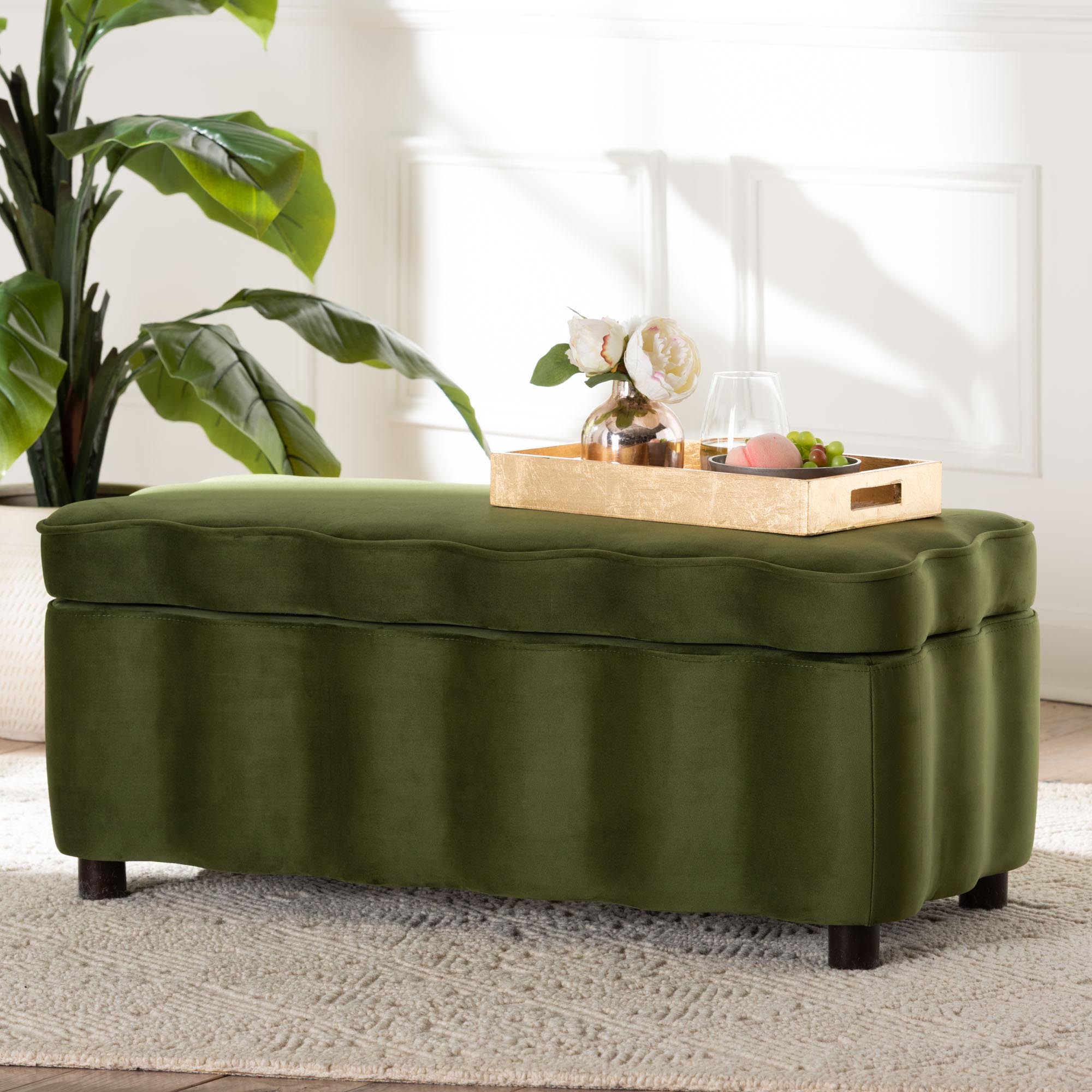 Paulina Velvet Storage Bench