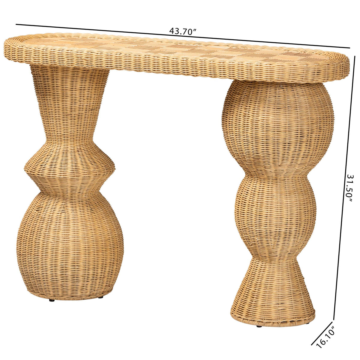 Bali & Pari Hisao Rattan Checkered Console Table