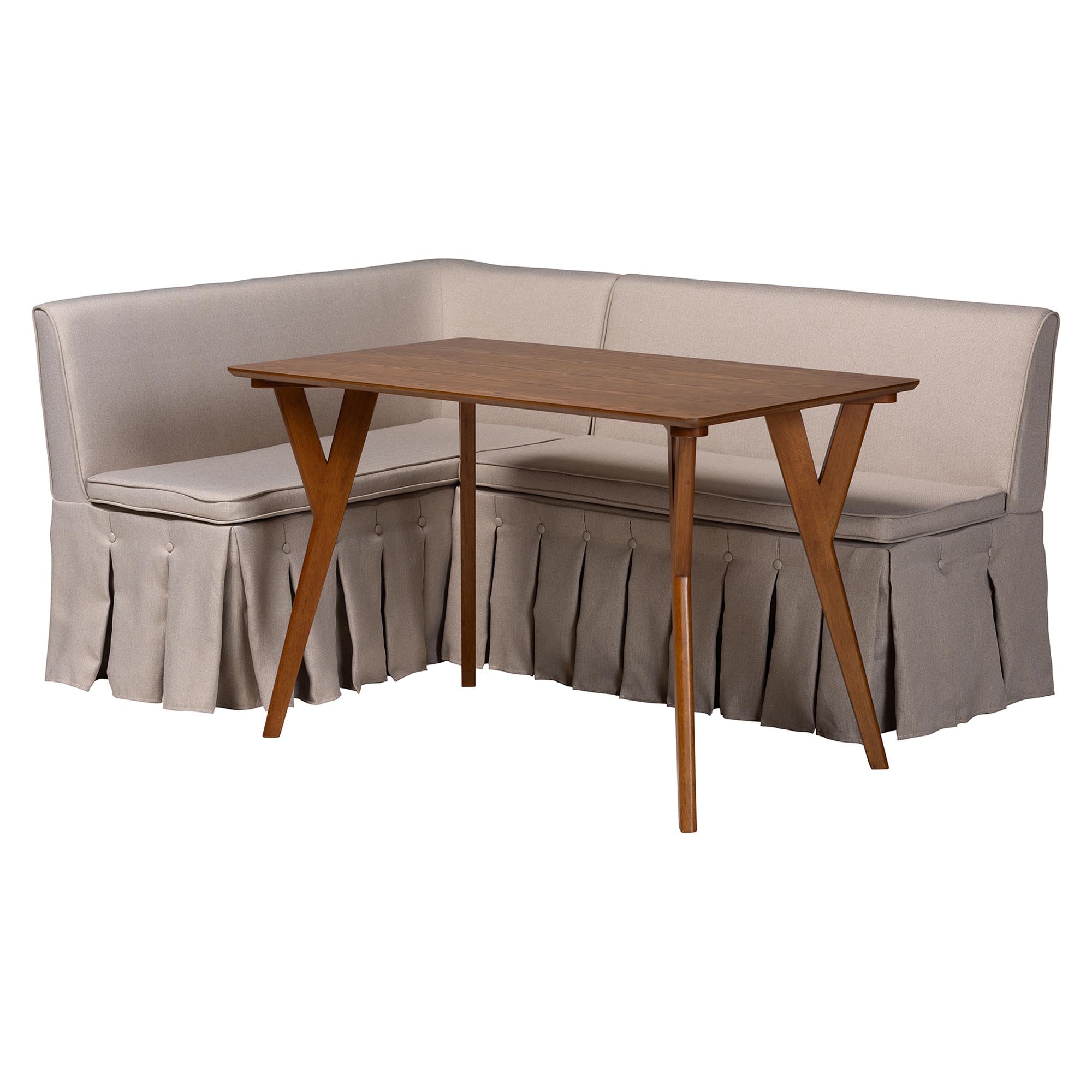 Reginald 3-Piece Fabric Upholstered Dining Nook Set