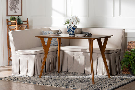 Reginald 3-Piece Fabric Upholstered Dining Nook Set