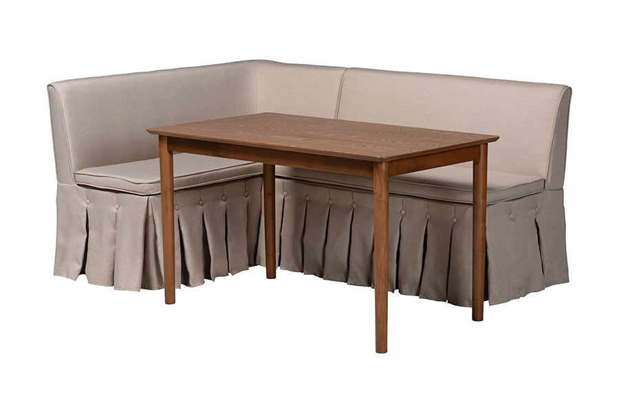 Reuben 3-Piece Fabric Upholstered Dining Nook Set