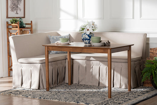 Reuben 3-Piece Fabric Upholstered Dining Nook Set