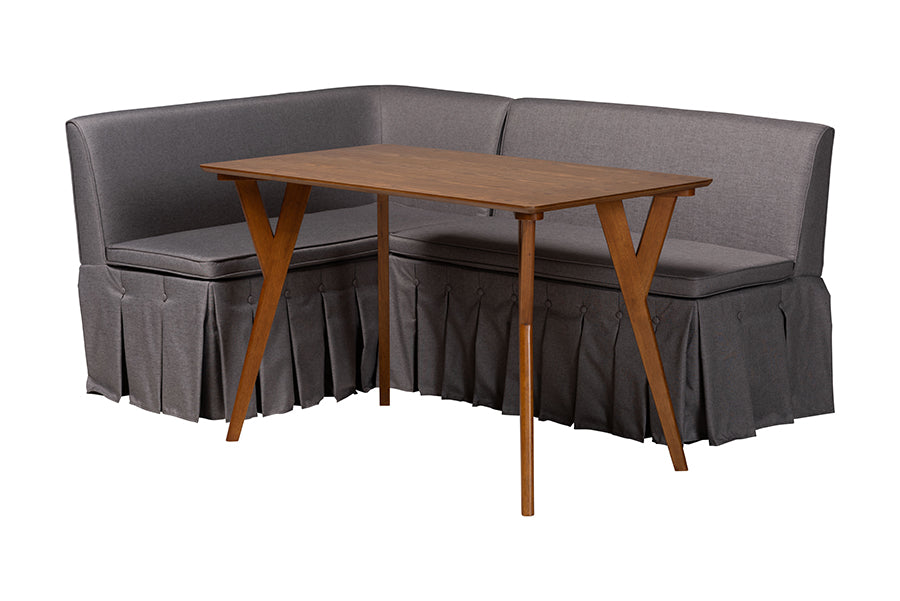 Reginald 3-Piece Fabric Upholstered Dining Nook Set
