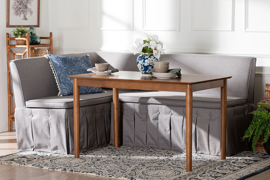 Reuben 3-Piece Fabric Upholstered Dining Nook Set