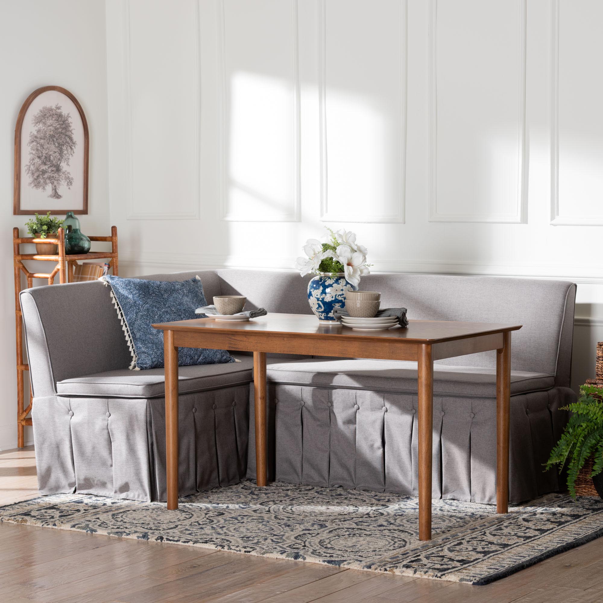 Reuben 3-Piece Fabric Upholstered Dining Nook Set